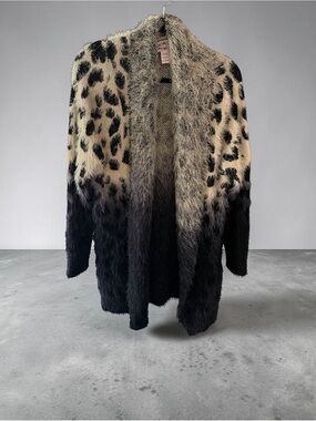 Olivers Fuzzy Knit Cardigan - Silver & Black